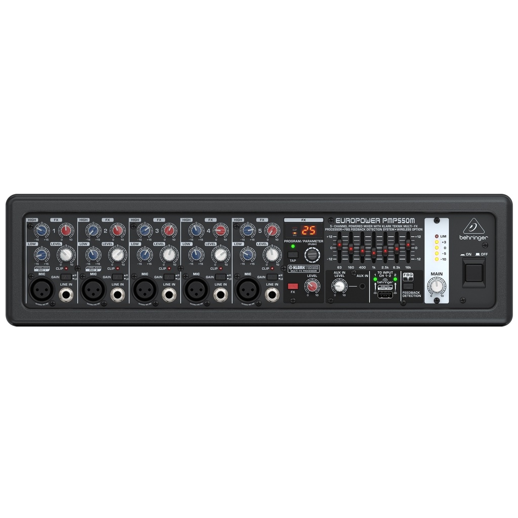 BEHRINGER PMP550M Consola Amplificada 500W 5 Entradas Audioson