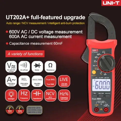 UNI-T TESTER MULTIMETRO AMPERIMETRICA PINZA DIGITAL (5).webp