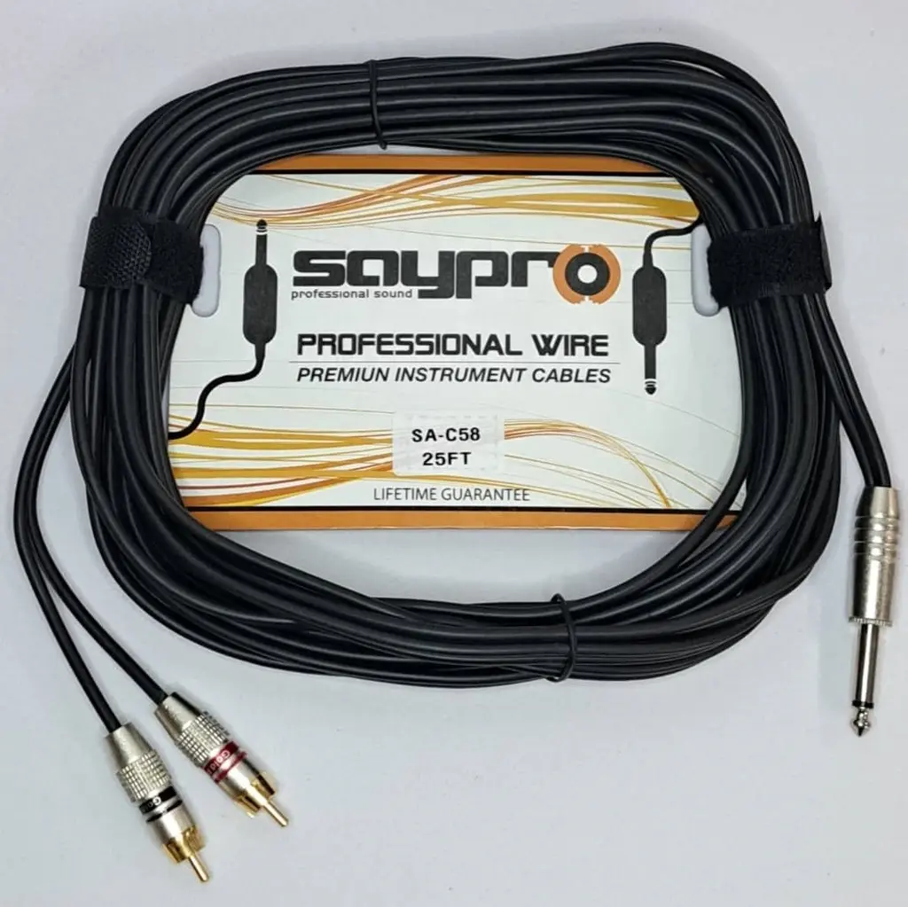 SAYPRO SA-C58-25FT Cable De Audio Plug Mono Grande a Doble Plug RCA 7.50 mts.webp