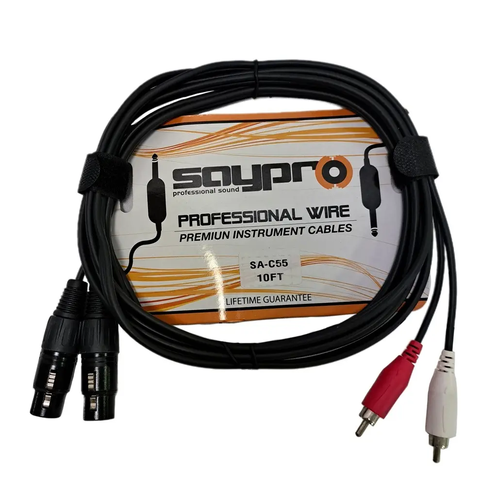 SAYPRO CABLE DE AUDIO AUXILIAR BALANCEADO DUAL XLR AEREO HEMBRA A DOBLE RCA MACHO.webp