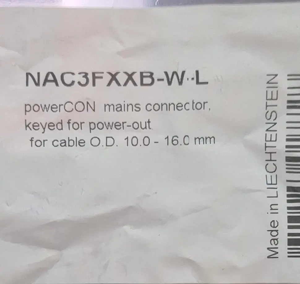 NEUTRIK NAC3FXXB-W-L POWERCON CORRIENTE 20A 250V AEREO GRIS Para De Cable De 10 a 18 mm (4).webp