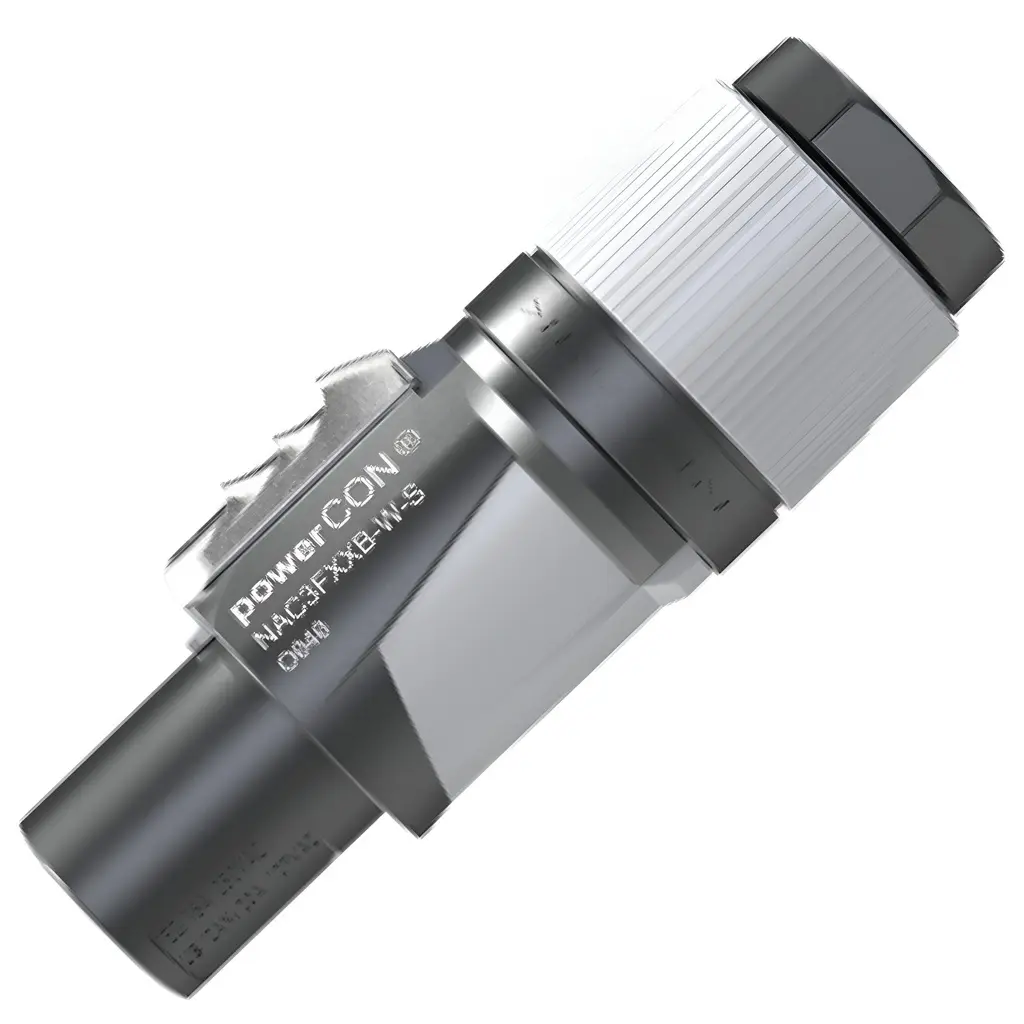 NEUTRIK NAC3FXXB-W-S POWERCON CORRIENTE 20A 250V AEREO GRIS Para De Cable De 6 a 12 mm (1).webp