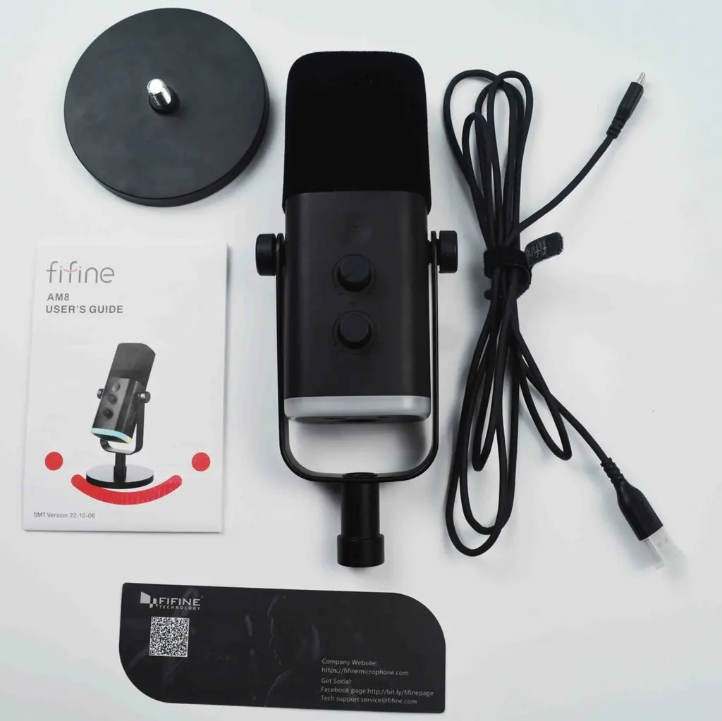 FININE AM8 Micrófono Dinámico XLR USB RGB Gaming, podcasts, YouTube (4).webp