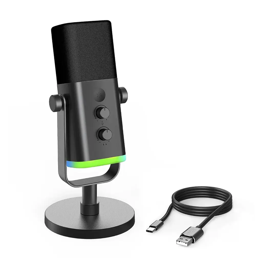 FININE AM8 Micrófono Dinámico XLR USB RGB Gaming, podcasts, YouTube (1).webp