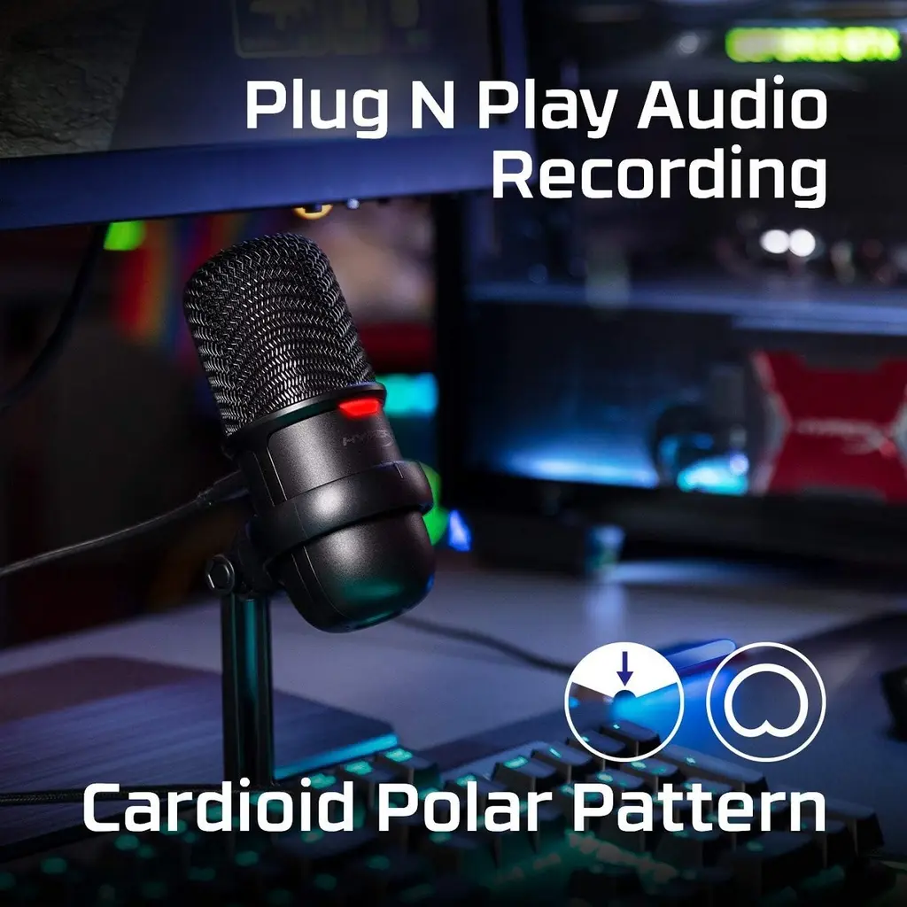 HyperX SOLOCAST 4P5P8AA Micrófono condensador USB RGB Gaming, podcasts, Twitch, YouTube, Discord (6).webp