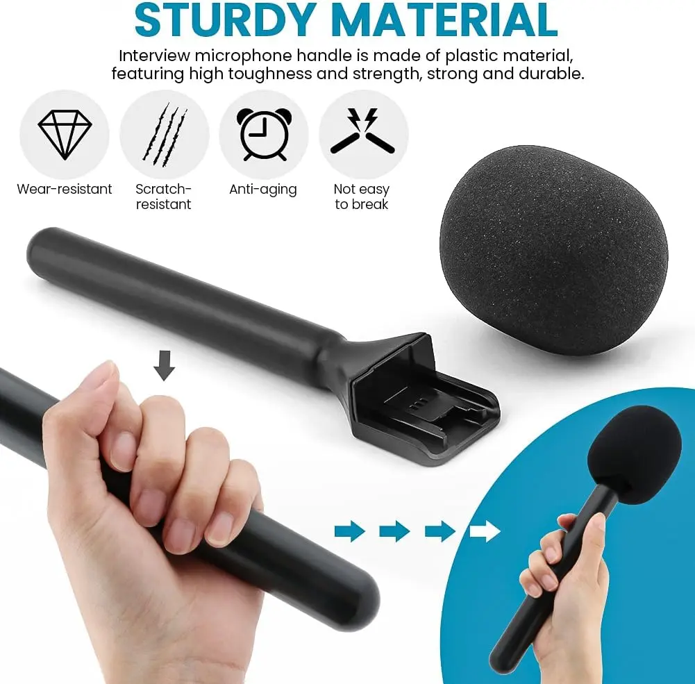 MANGO BASE PARA WIRELESS MINI Micrófono de entrevistas, conferencias, reporteros, podcasts, YouTube (2).webp