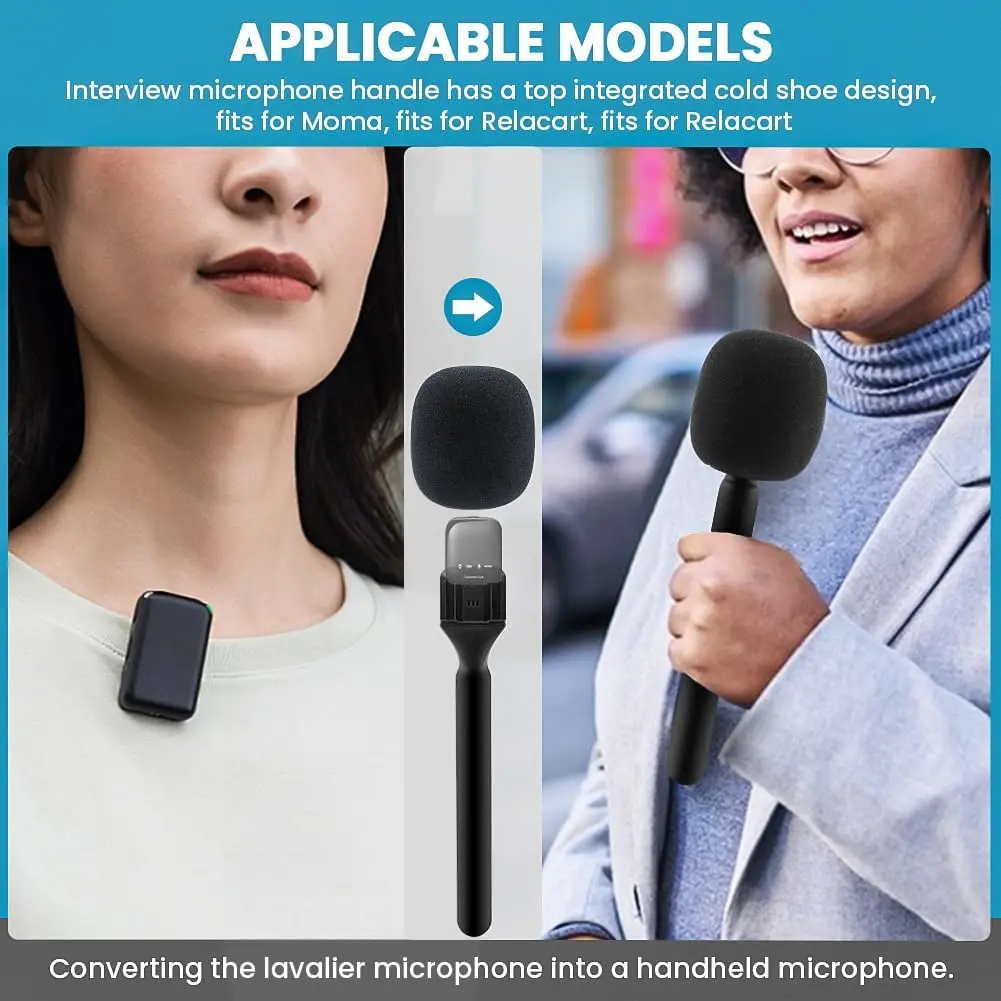 MANGO BASE PARA WIRELESS MINI Micrófono de entrevistas, conferencias, reporteros, podcasts, YouTube (4).webp