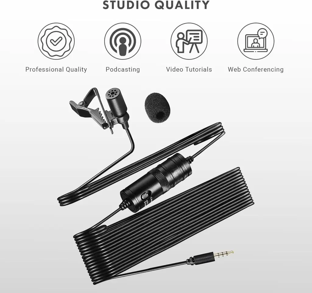 MOVO LV1-USB Micrófono de Balita conexión Plug mini TRRS y adaptador USB TRSpara teléfonos Android podcasts, Gaming, Twitch, YouTube, Entrevistas (7).webp