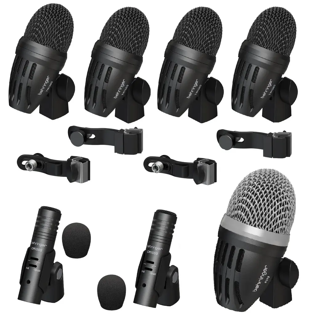 BEHRINGER MICROFONOS DE INSTRUMENTO PARA BATERIA COMBO DE 7 PIEZAS (1).webp