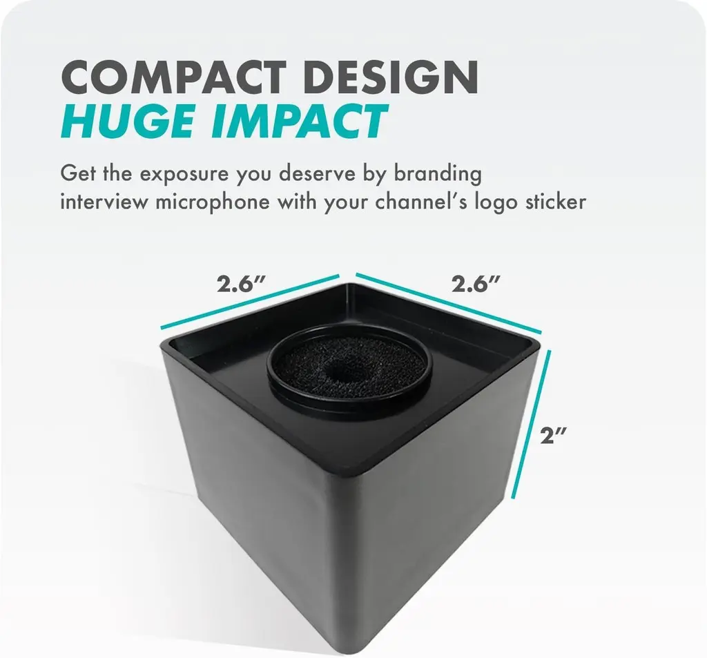 MOVO HMF-1 MIC FLAG Base para Micrófono de entrevistas, conferencias, reporteros, noticias.webp