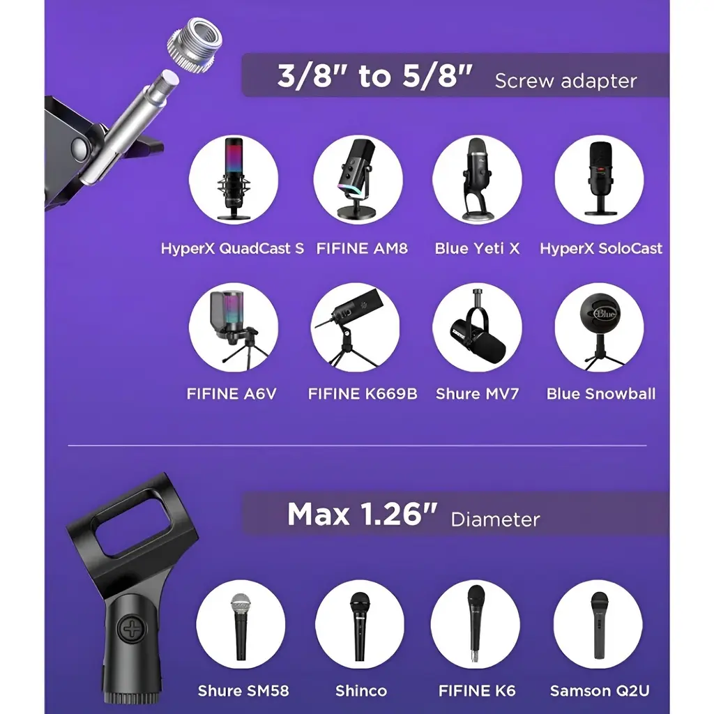 PARAL STAND PEDESTAL DE MICROFONO BRAZO JIRAFA TIPO RADIO CON ANTIPOP.webp