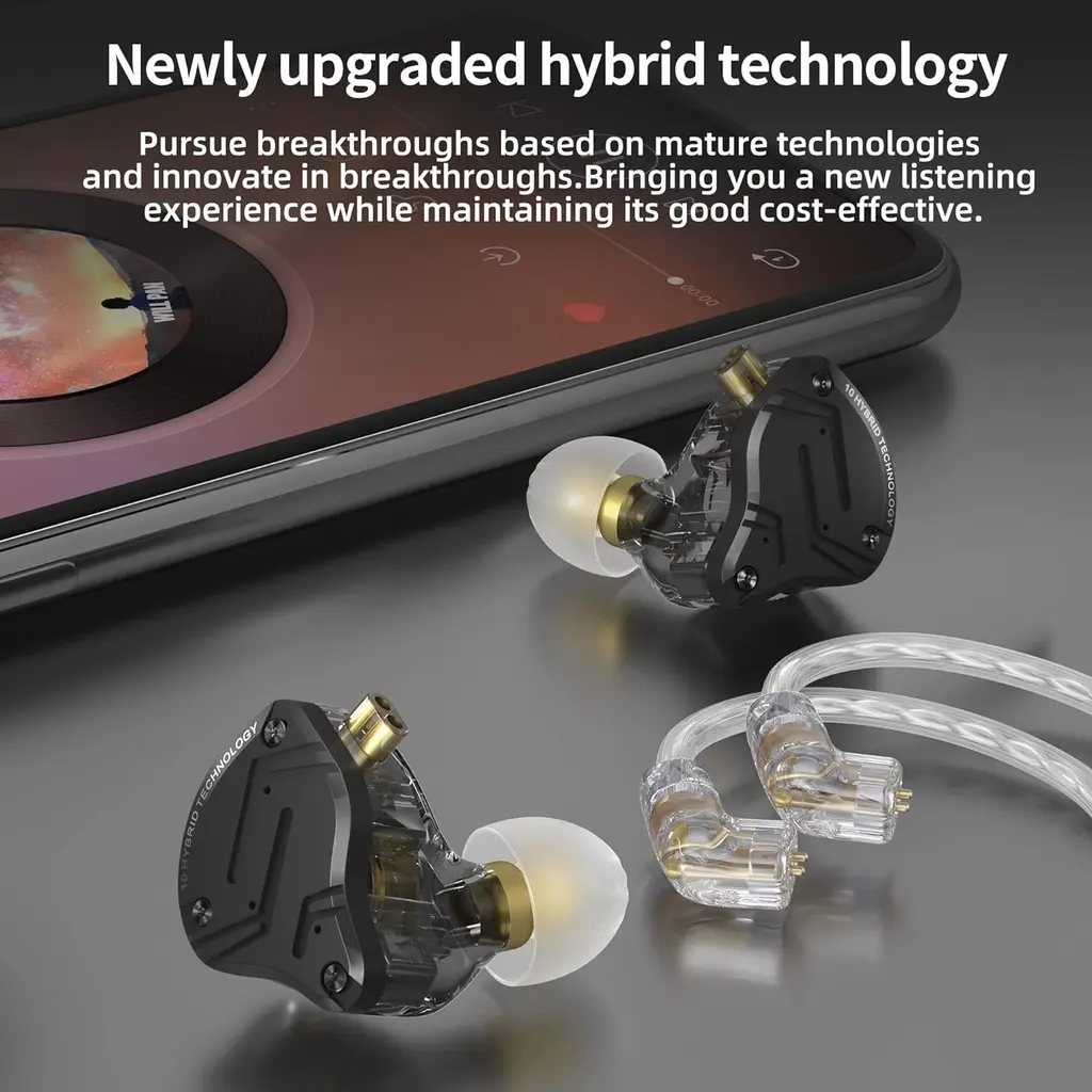 KZ LINSOUL KZ ZS10 Pro X con Micrófono Auriculares intrauditivos Audífonos De Monitoreo Alta Fidelidad IEM Con Cable Desmontable (9).webp