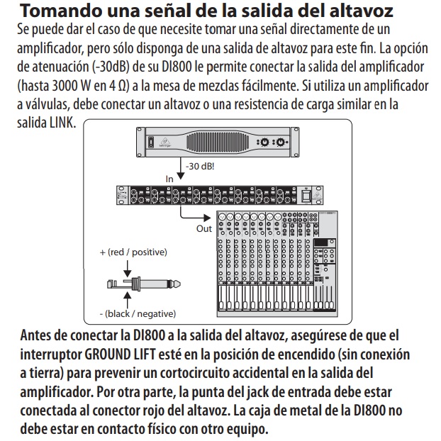 BEHRINGER DI800 Caja Directa 8 Canales Phantom