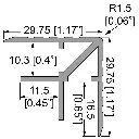 PENN ELCOM E0875-3M PERFIL DE ALUMINIO DOBLE ANGULO 9mm m.webp