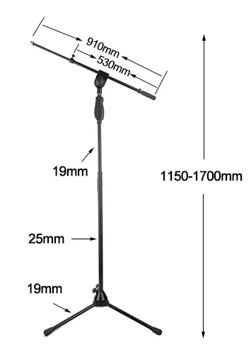 AUDIOSON AS-SM01 PARAL PEDESTAL STAND DE MICROFONO CON BOOM y.webp