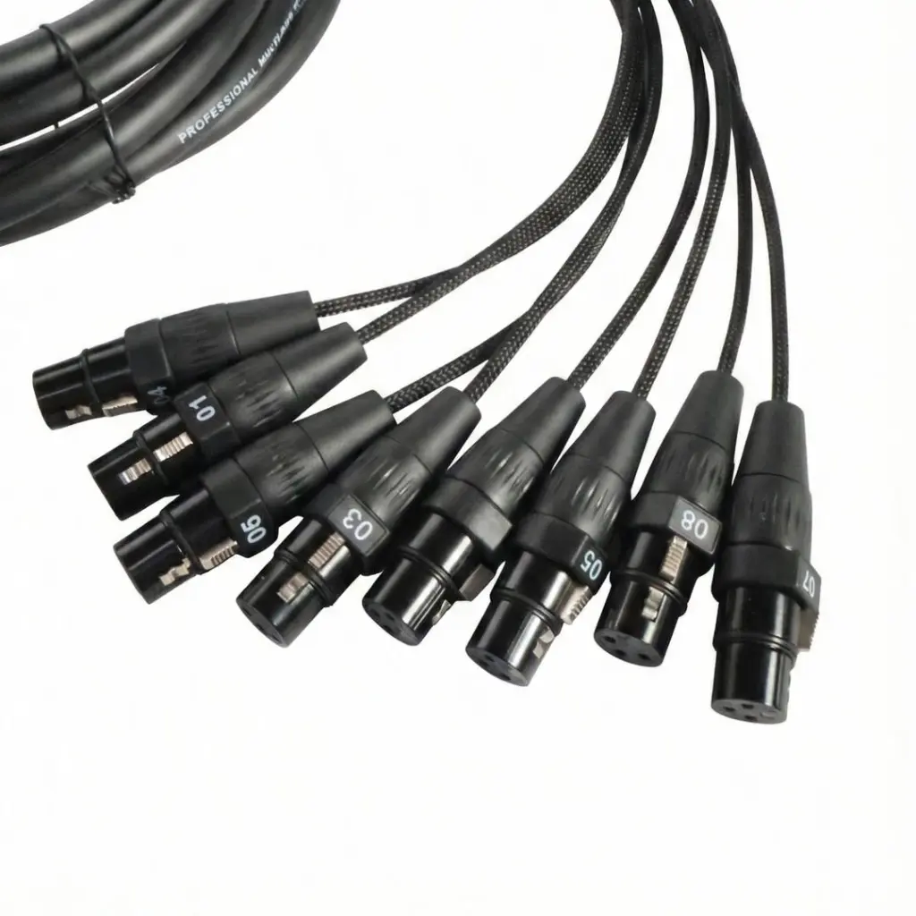 AUDIOSON AS-CXP5 Cable Snake 8 XLR Hembras a 8 Plug Estéreo TS 6.35mm 5MTS C.webp