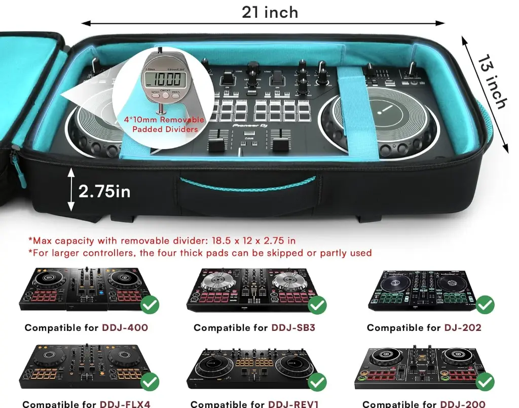 Estuche Morral Acolchonado de Controlador DDJ-400, DDJ-FLX4 y DDJ-FLX2 c.webp