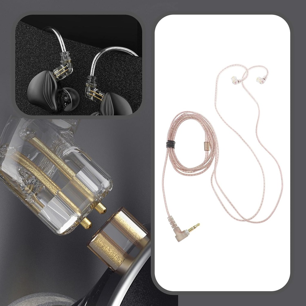 CABLE IN EAR compatible con cable estéreo KZ ZST/ZSR/ED12/ES3/ES4/ZS10/AS06