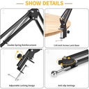 PARAL STAND PEDESTAL SOPORTE para Teléfono, Ipad, Tables tipo Tijera Tipo Brazo y base a mesa para Estudio de Grabación Radio o Podcast