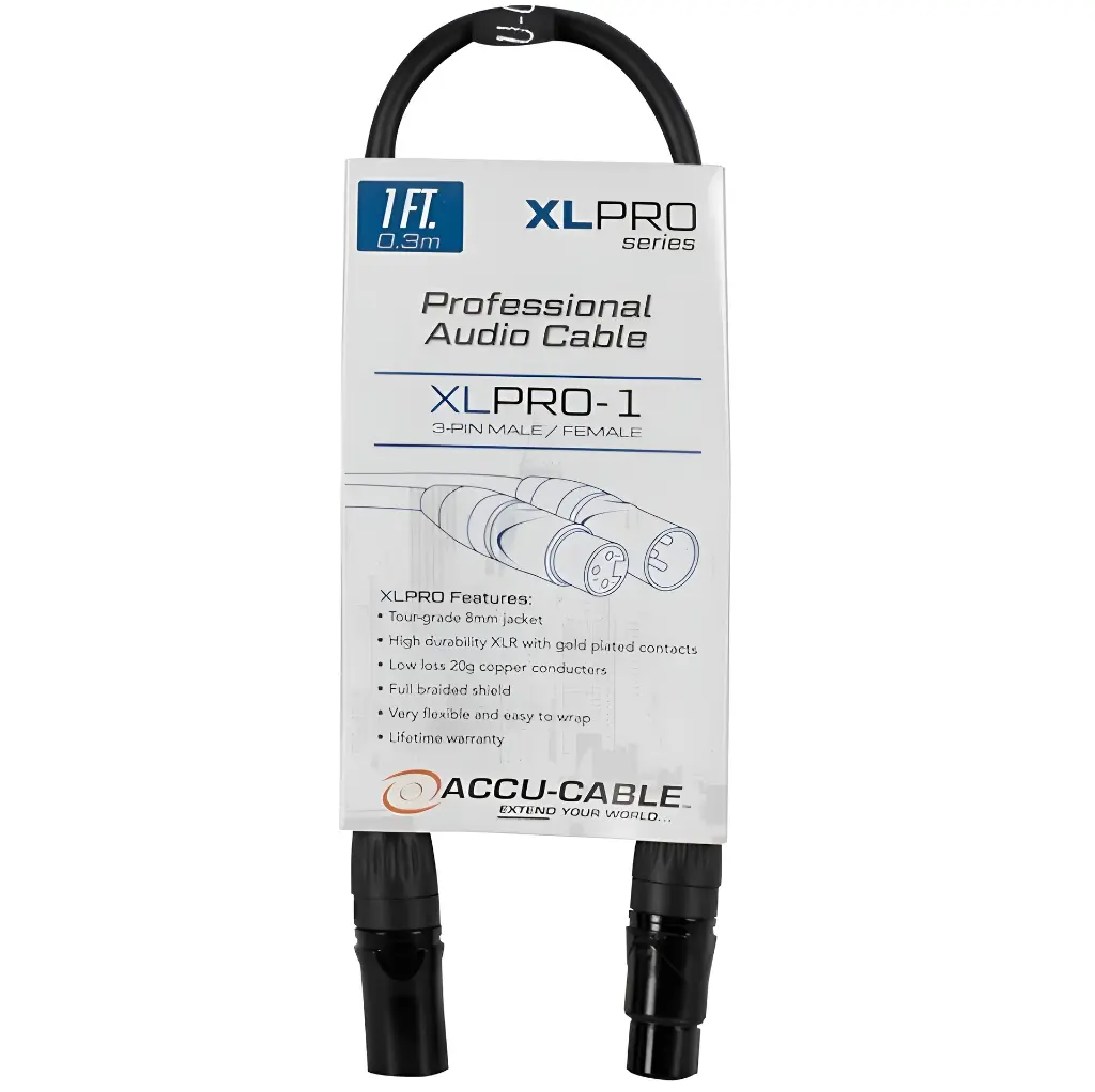 ACCU CABLE XLPRO-1 Cable de Micrófono XLR A XLR 0.30 MT.webp