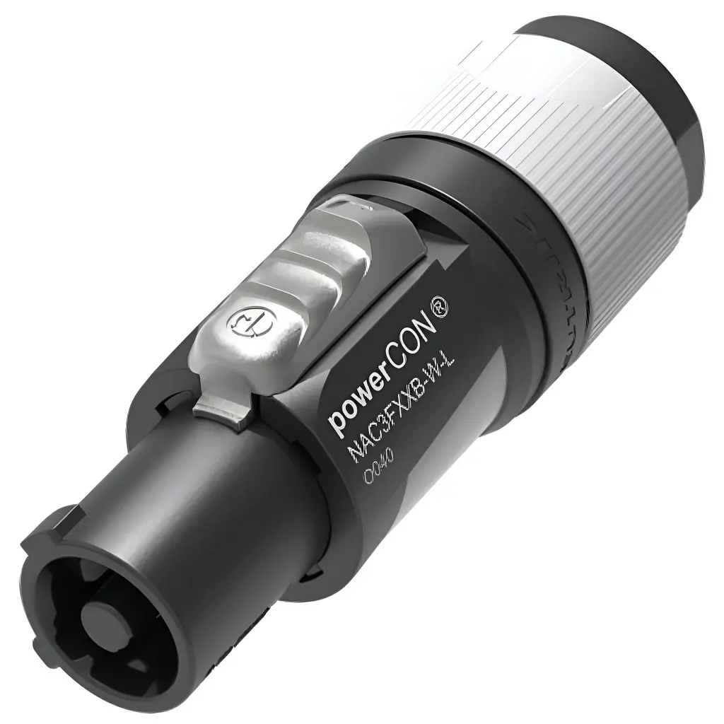 NEUTRIK NAC3FXXB-W-L POWERCON CORRIENTE 20A 250V AEREO GRIS Para De Cable De 10 a 18 mm
