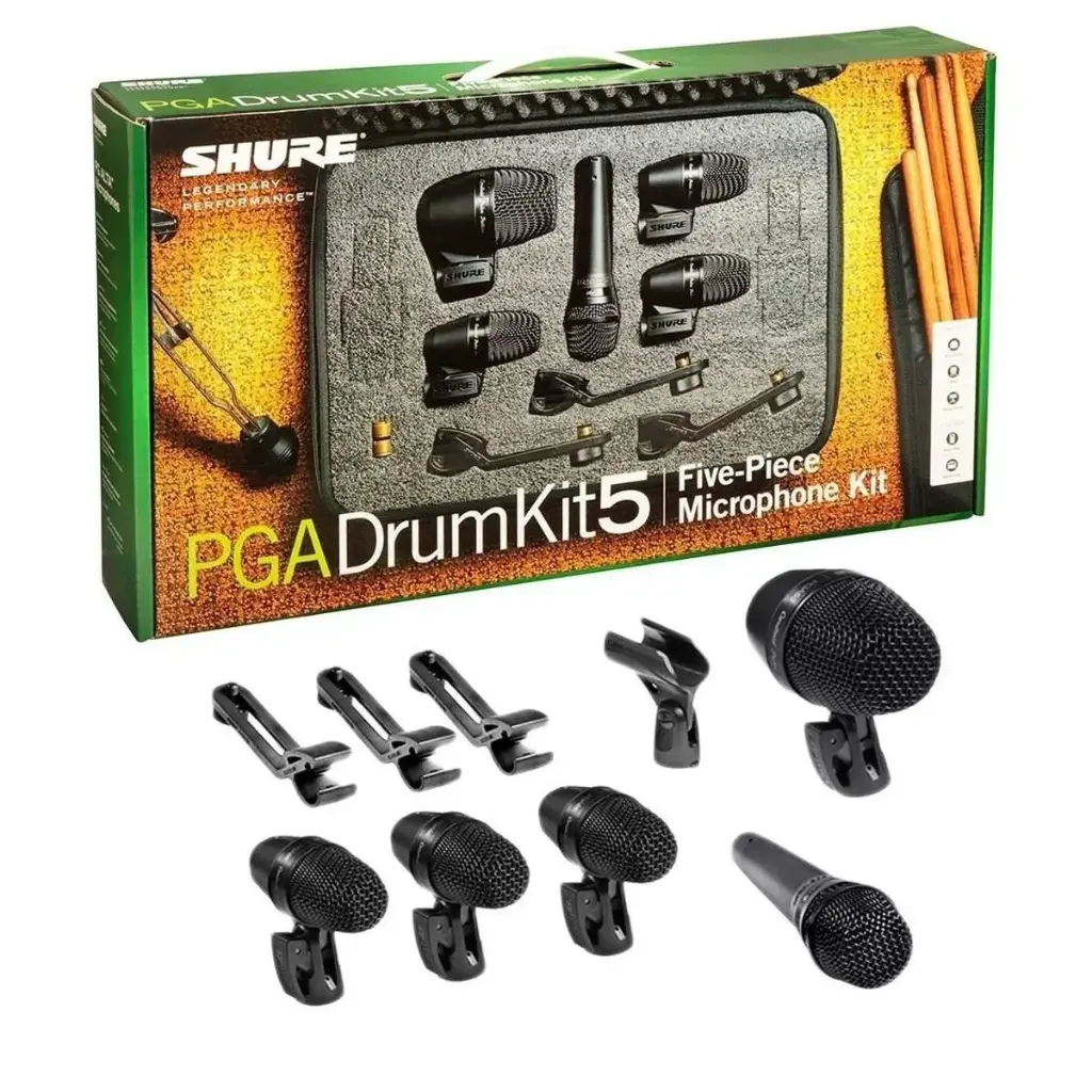 SHURE PGADRUMKIT5 Micrófonos Instrumentos Musicales Batería SET 5 Piezas