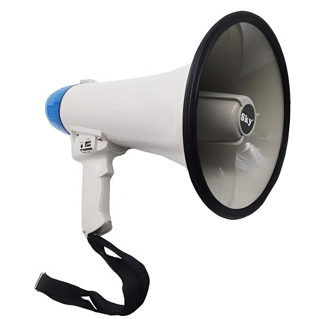 SKY ER-15USB Megafono Recargable 25W Con Grabación Para Mensajes Cortos y Sirenas
