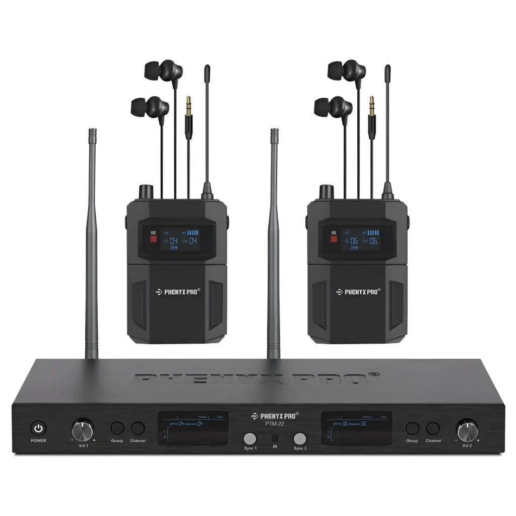 PHENYX PRO PTM-22-2B-500 In-Ear Belt-Pack Monitor personal de Oído