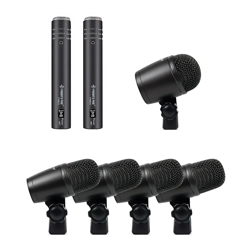 PHENYX PRO PTD-10 Micrófonos Instrumentos Musicales Batería SET 7 Piezas