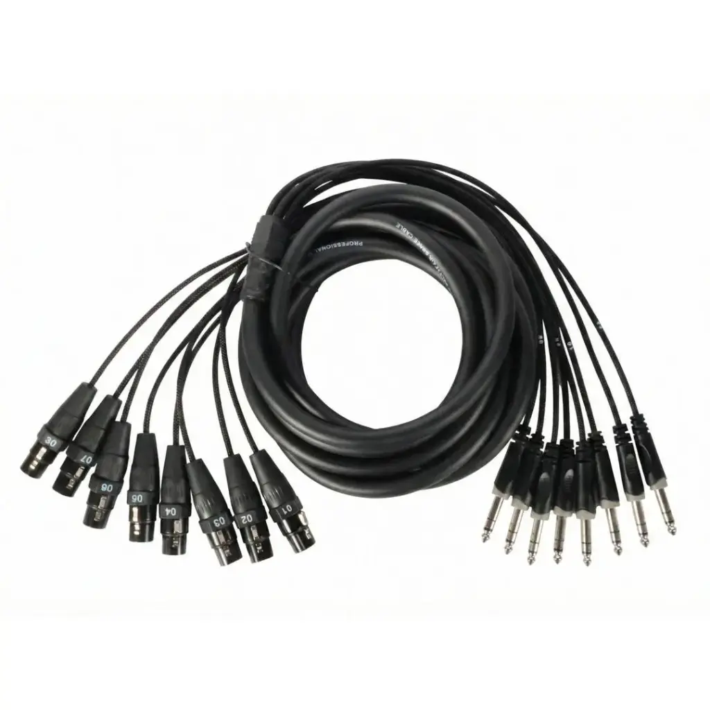 AUDIOSON AS-CXP5 Cable Snake 8 XLR Hembras a 8 Plug Estéreo TS 6.35mm 5MTS