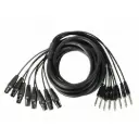 AUDIOSON AS-CXP5 Cable Snake 8 XLR Hembras a 8 Plug Estéreo TS 6.35mm 5MTS