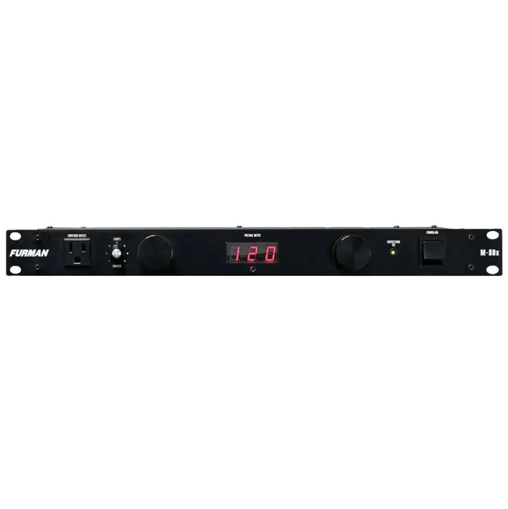 FURMAN M8DX Regleta de Corriente 9 Tomas con Reloj Electrónico de Voltaje y Luz 