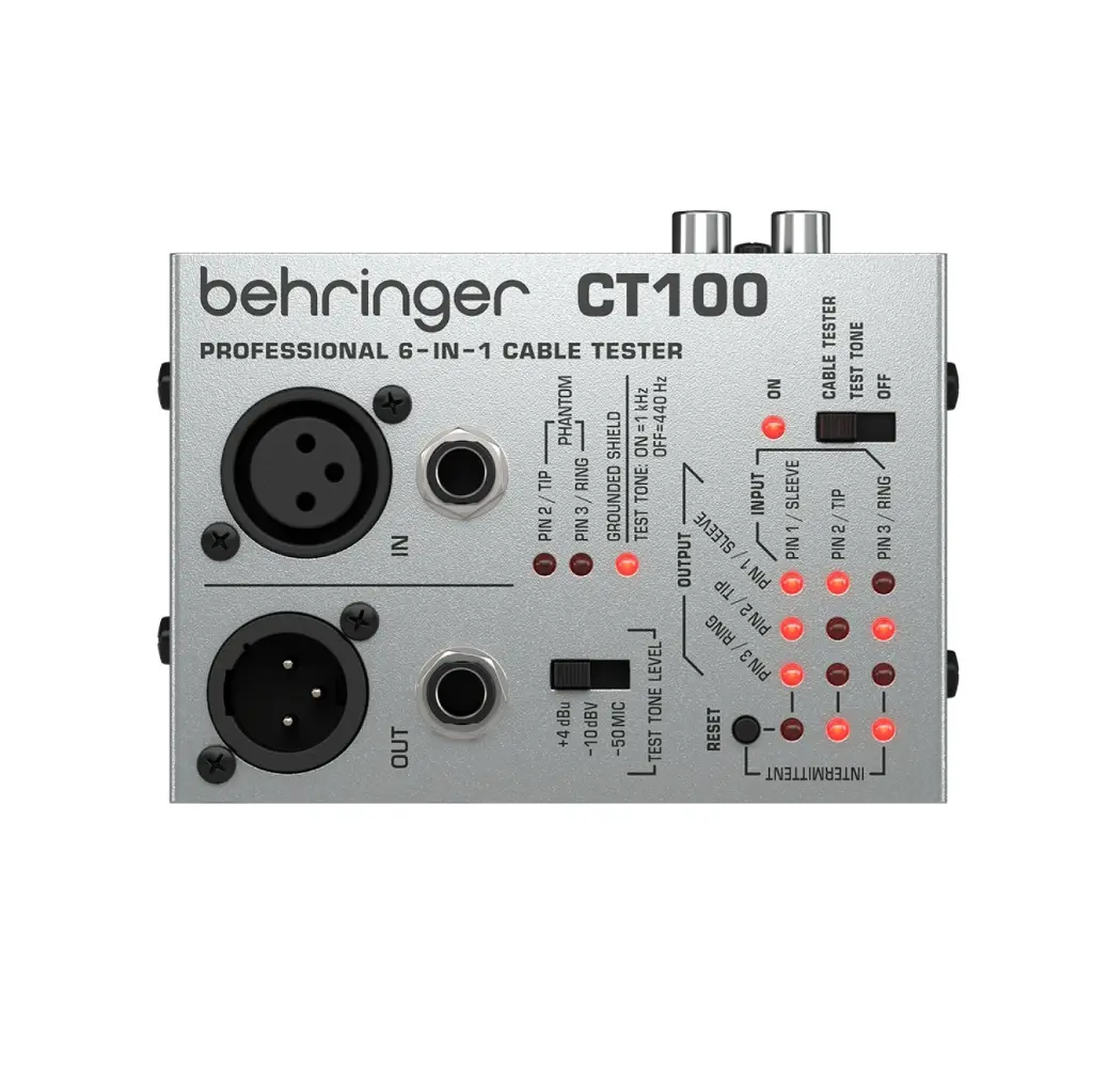 BEHRINGER CT100 TESTER PROBADOR CABLE SPEAKON XLR TRS RCA DIN (copia)
