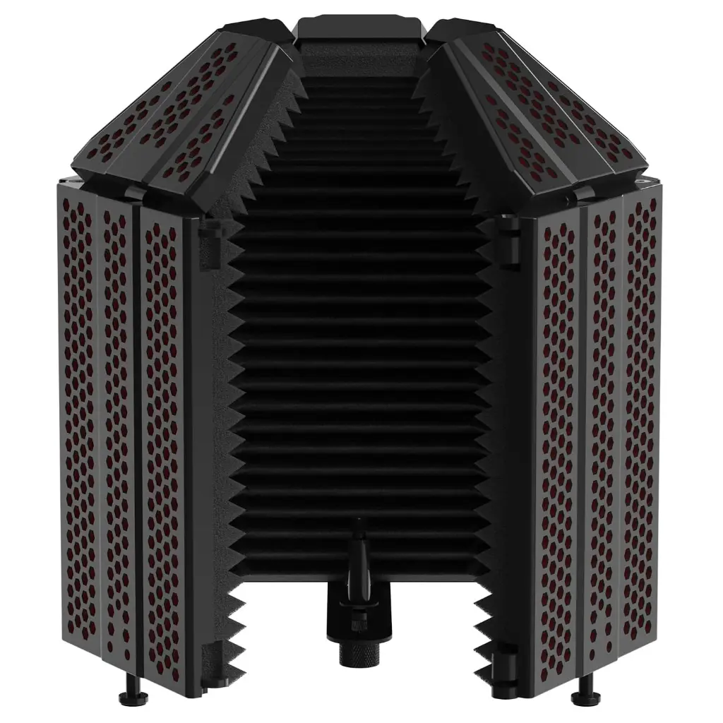 FILTRO PANTALLA ANTIPOP PARA MICROFONO tipo Escudo de aislamiento, espuma absorbente de alta densidad de 5 paneles para filtrar vocal, cubierta insonorizada plegable superior cerrada ideal para estudio de grabación XTUGA MIS02