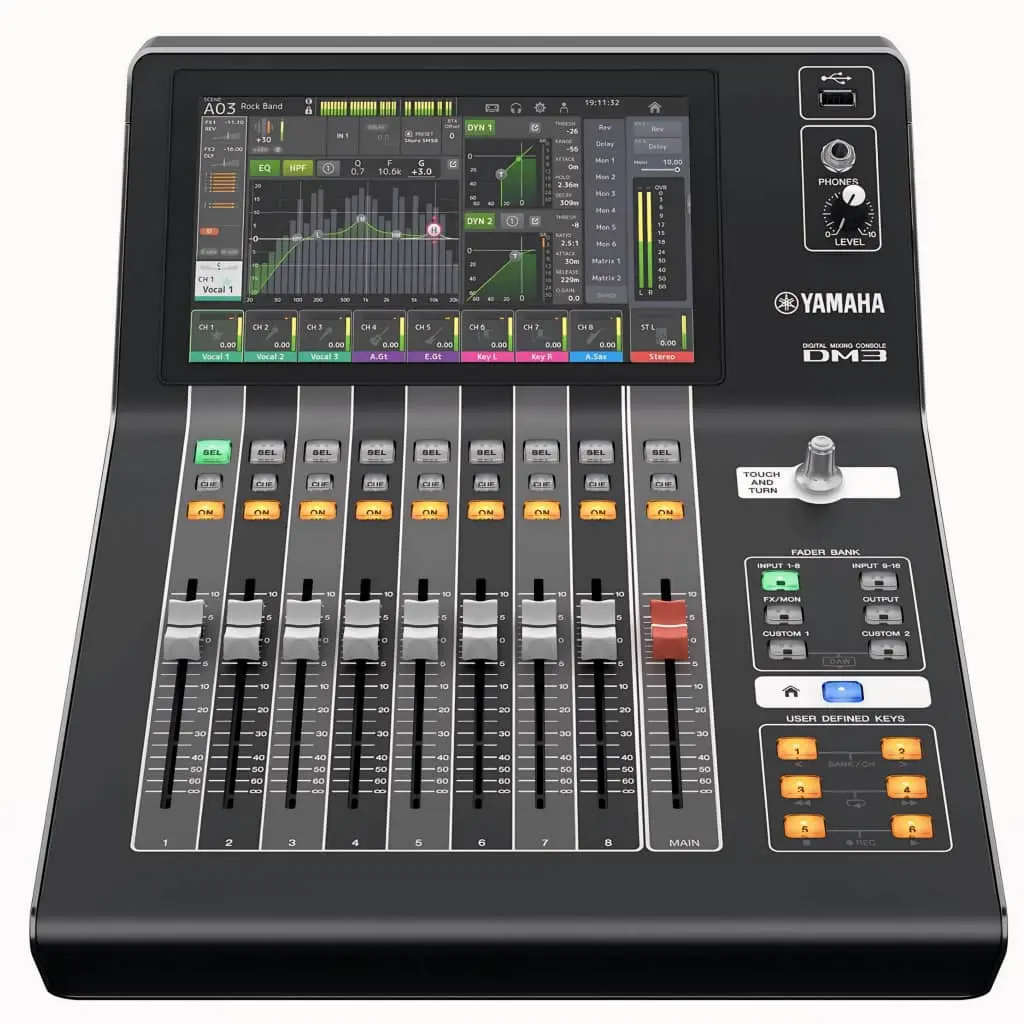 YAMAHA DM3 DANTE Consola Digital 16 Entradas Con Efectos y incluye los puertos Dante RJ45