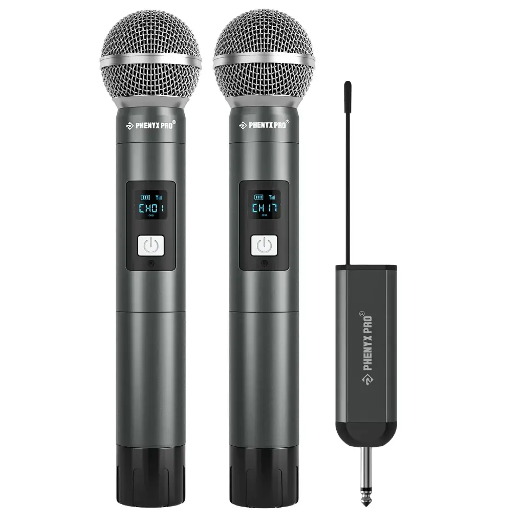 PHENYX PRO PDP-2-2H Micrófonos Inalámbricos De Mano Doble Portátil Digital