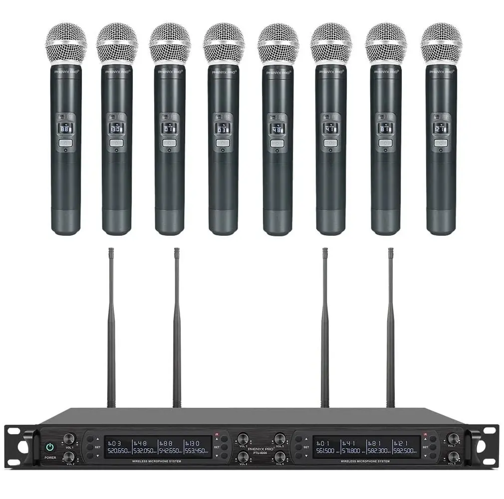 PHENYX PRO PTU-6000-8H MICROFONOS INALAMBRICOS Mano UHF 8 Canales