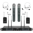 PHENYX PRO PTU-7000-2H2B MICROFONOS INALAMBRICOS de Mano y Balita Headset UHF 4 Canales