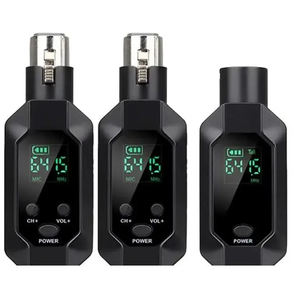 SAYPRO SA-MICF02 Transmisor Receptor UHF Doble de Micrófonos Inalámbricos XLR, Señal de Audio o Sistema PA, Con Alimentación Phantom de 48V