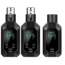 SAYPRO SA-MICF02 Transmisor Receptor UHF Doble de Micrófonos Inalámbricos XLR, Señal de Audio o Sistema PA, Con Alimentación Phantom de 48V