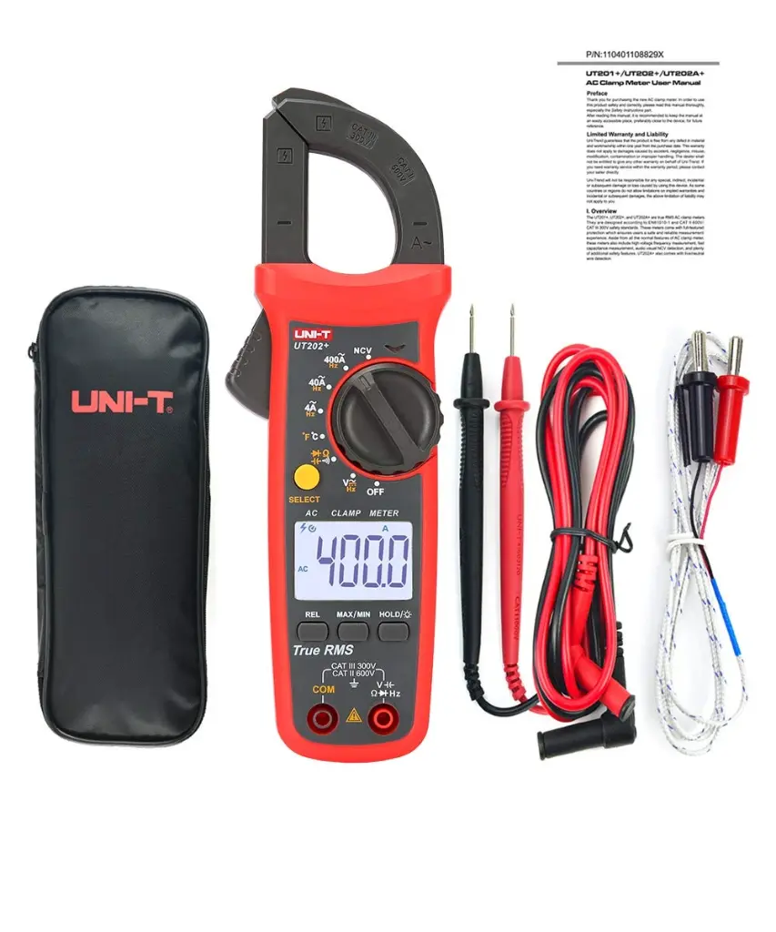 UNI-T UT202+ TESTER MULTIMETRO AMPERIMETRICA PINZA DIGITAL