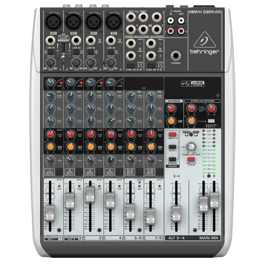 BEHRINGER XENYX Q1204USB Consola 12 Entradas, 4 en XLR, 2 BUS, USB, Interfaz