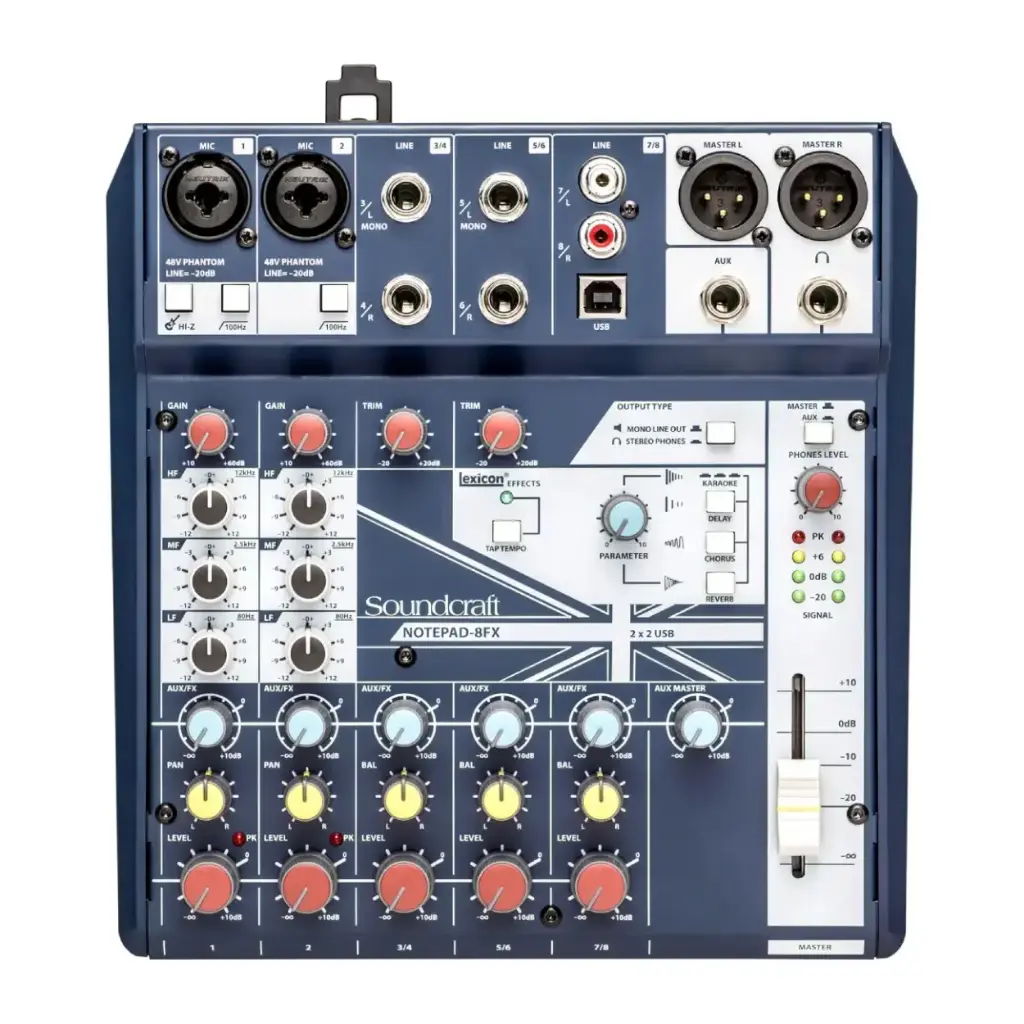 SOUNDCRAFT NOTEPAD-8FX Consola Pasiva Con Interfaz USB Compatible con PC