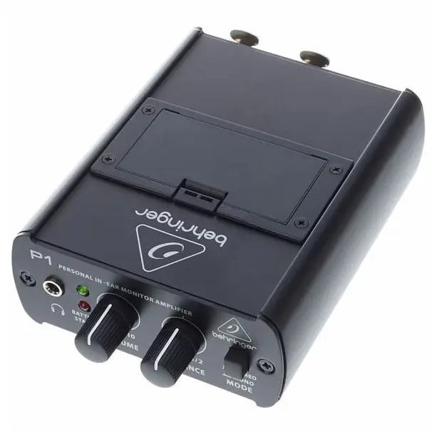 BEHRINGER P1 IEM In-Ear Belt-Pack Monitor Personal de Oído (AMPLIFICADOR DE AUDIFONOS) Con entrada XLR y TRS, Salida de Mini Plug Con Interruptor Mono y Estéreo (no incluye Pila 9V)