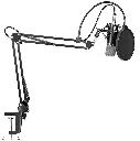 CHINO BM800 Micrófono Estudio Grabación De Condensador Con Paral Tipo Radio y Antipop