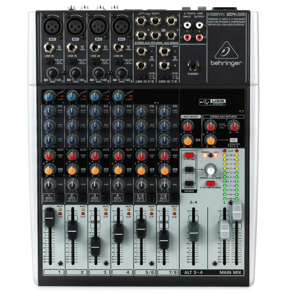 BEHRINGER XENYX 1204USB Consola 12 Entradas, 2 BUS, USB, Interfaz