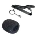 CLAMP CLIP DE CORBATA CON TAPAVIENTO DE MICROFONO DE SOLAPA 7.5MM