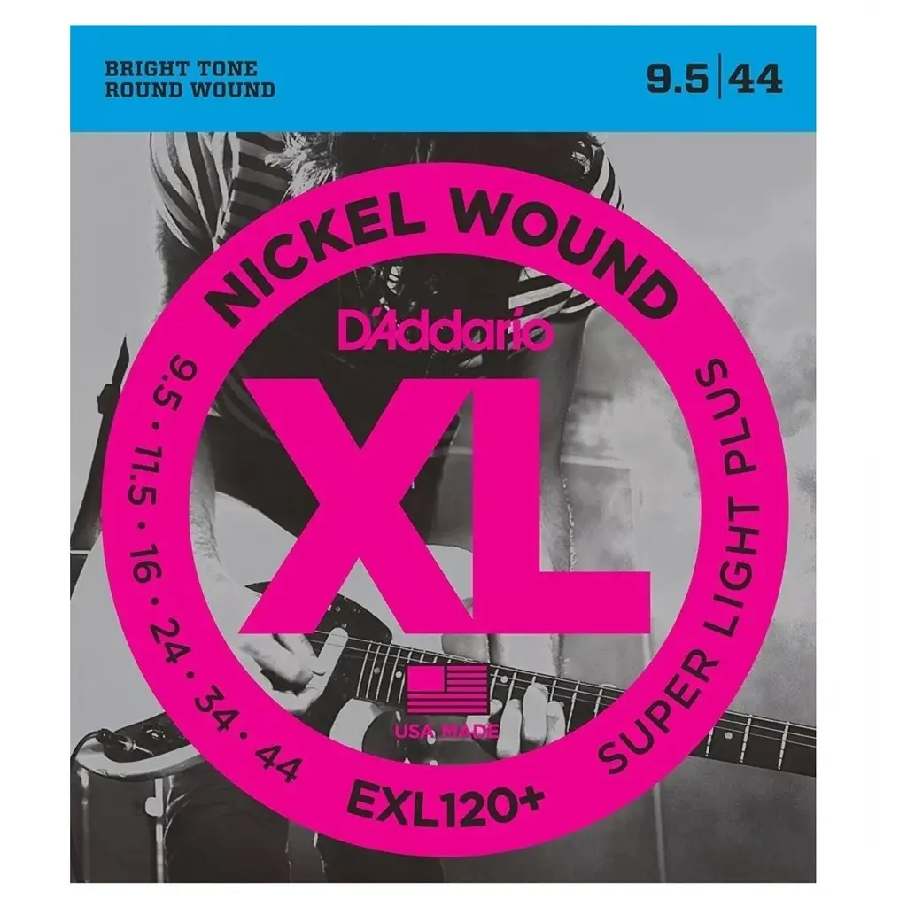 DADDARIO EXL120+ Cuerdas Guitarra Eléctrica Super Light Plus Strings 9.5-11.5-16-24-34-44