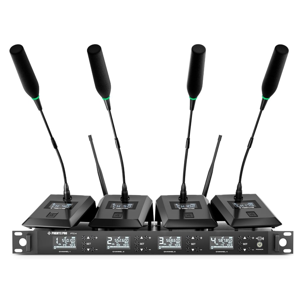 PHENYX PRO PTC-4 MICROFONO INALAMBRICO DE CONFERENCIAS 4en1 UHF