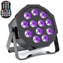HOLDLAMP ZQ-01494 LUZ PAR 36W RGBWA+UV 6in1 DMX  LED 12x 3W Con Batería Recargable